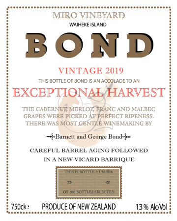 Miro Vineyard Bond 2019 750ml