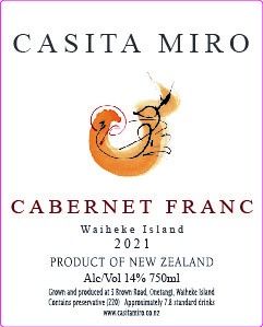 Casita Miro Cabernet Franc 2021 750ml